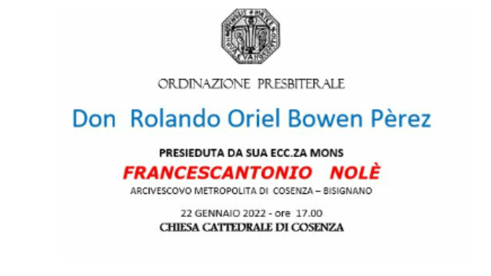 ORDINAZIONE PRESBITERALE DON ROLANDO
